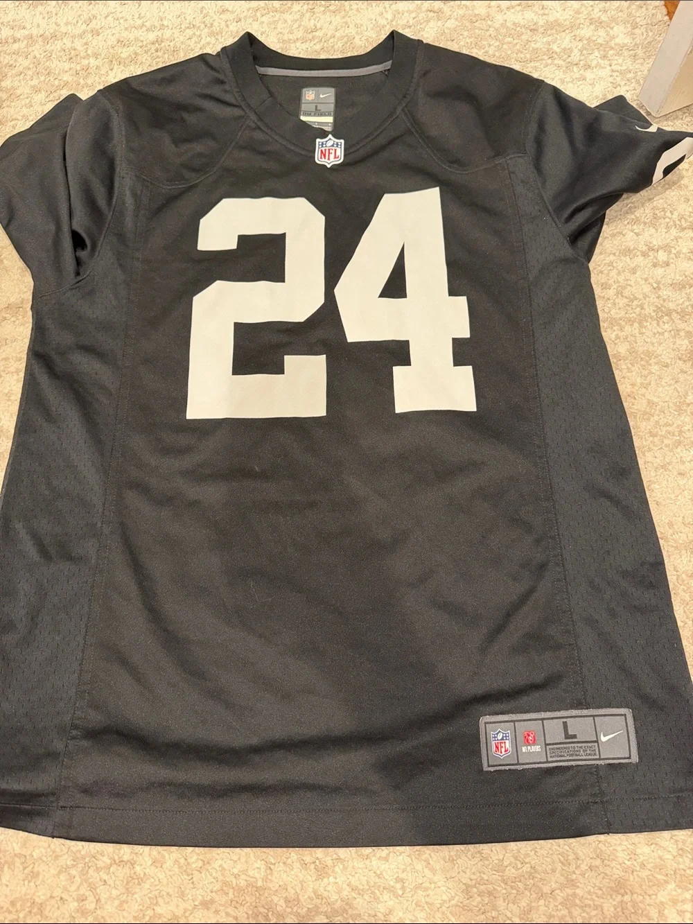 Nike NFL On Field Jersey Oakland Raiders Charles Woodson #24 Black Size L